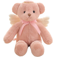 a pink angel teddy bear